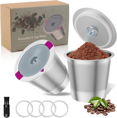 2 Pack Reusable K Cup Coffee Pods, Universal Stainless Steel Refillable K Cup Co