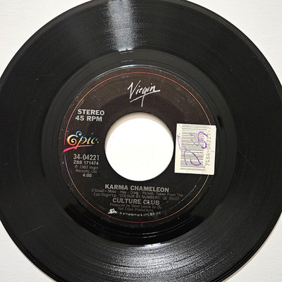 Karma Chameleon CULTURE CLUB Boy George Classic 45rpm Vinyl Pop Rock 1983