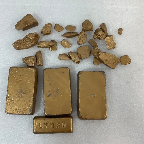 Gold Painted Rocks & Metal Bars Lot 4lb 15oz Mixed Sizes Props Craft Display