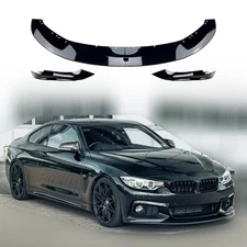 Gloss Black Front Bumper Lip Splitter For 14-20 BMW 4Series F32 F33 F36 M Sport