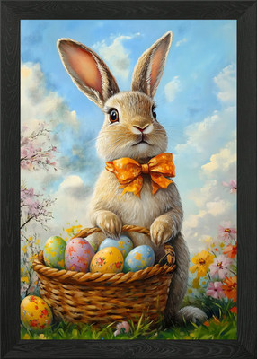 Osterhase Gemälde gerahmt Wandbild Poster Leinwanddruck Bild