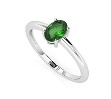 925 Sterling Silver Ring: Green Gemstone Jewelry Anniversary Gifts For Women
