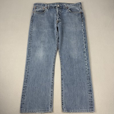 Levi s 501 Jeans Herren W36 L26 Blau Regular Straight Fit Button Fly Baumwolle Denim