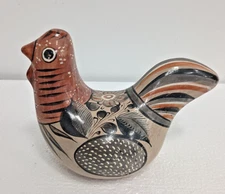 Vintage Tonala Pottery Hand Painted Ceramic Bird Figurine Mexican Folk Art