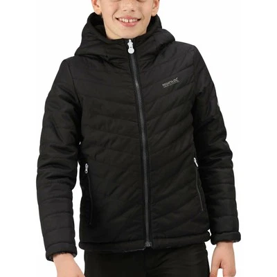 Regatta Spyra II Reversible Junior Insulated Jacket Black Kids Hooded Coat Youth