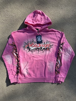 (Brand New) Hellstar Records Future Flame Hoodie Pink (Size Large)