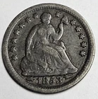1853 Seated Liberty Half Dime 5c with Arrows 90% Silver Coin d477