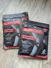 *TWO* Sleeve Stars Elbow Support All Day Relief For Aching Elbow - Unisex Black