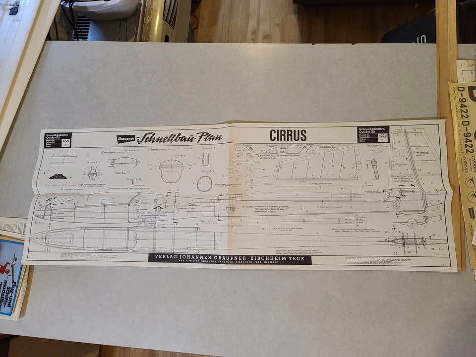 Vintage 1969 Graupner Cirrus Glider Kit - Rare, Unassembled, Classic RC Model - Image 4 of 4
