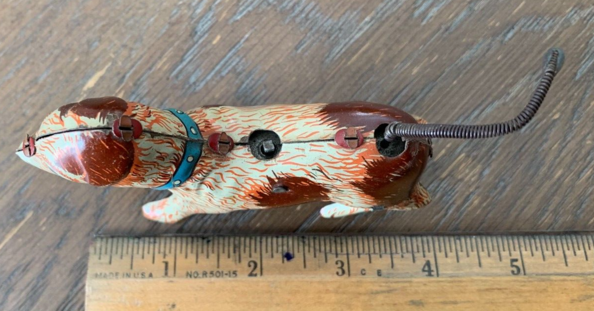 Rare 1940's Kuramochi WindUp Tin Dog Spinning Tail 4.5 Inch eBay