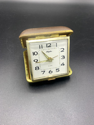 Vintage Retro Ryhtm Alarm Travel Alarm Clock Brown Case