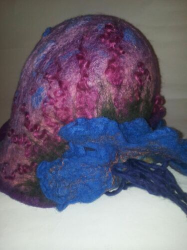 Created by Cyd Handmade Crochet Merino Wool Rainbow Bonnet Festival Tie Hat NEW‎ Created by Cyd Handmade Crochet Merino Wool Rainbow Bonnet  main image 4