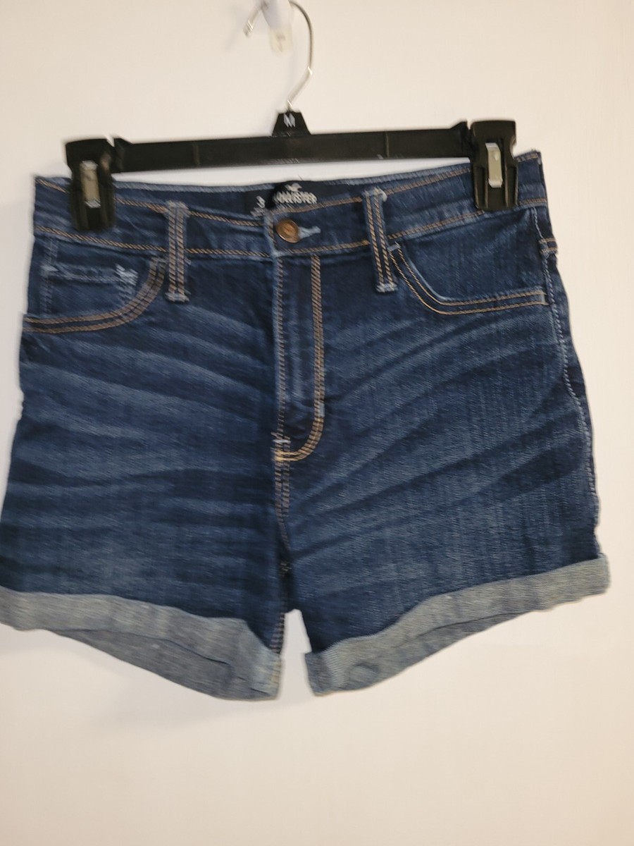 Hollister Junior Girls Denim High Rise Mid Shorts Size