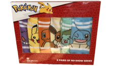 Pokemon Boys No-Show Socks 6-Pack Shoe Size 4 1/2 - 8 1/2 Sizes S