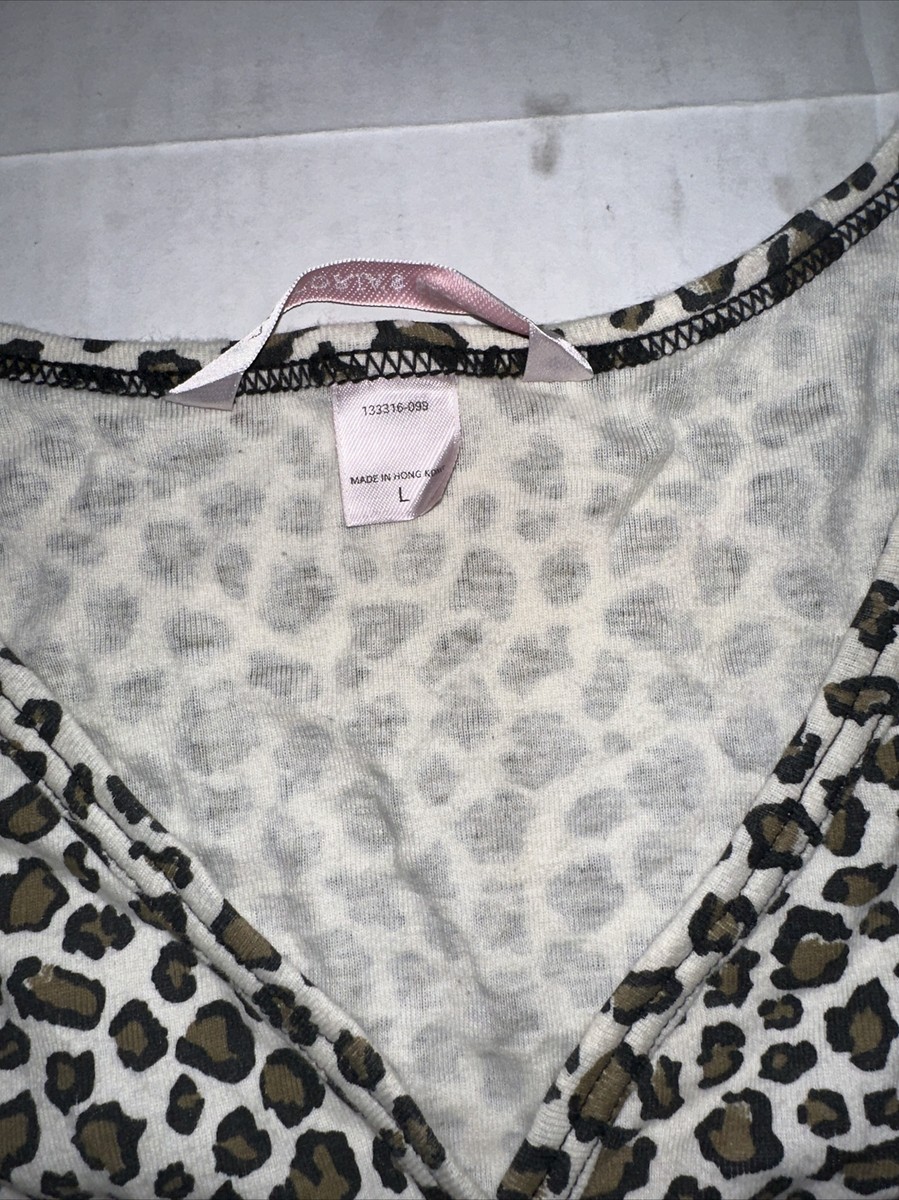 Victoria's Secret Women's Cardigan Top Sz L Leopard Print
