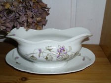Jugendstil?!  alte Sauciere  Blumen handbemalt Porzellan antik   TOP Zustand