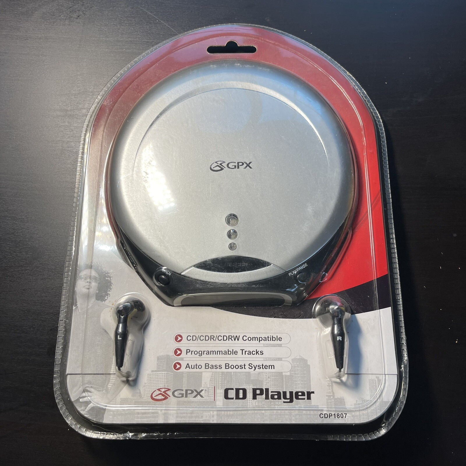 Sealed GPX CD Player CDP1807 Silver - Auto Bass Boost With Earbuds