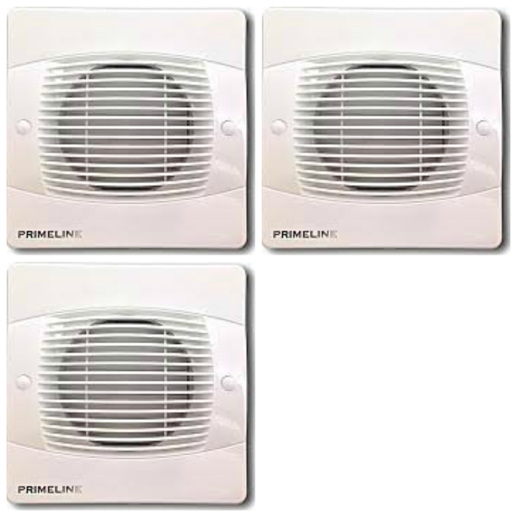 3 x Primeline Manrose PEFLVF Low Voltage Axial Extractor Fans 12 Volt AC SELV