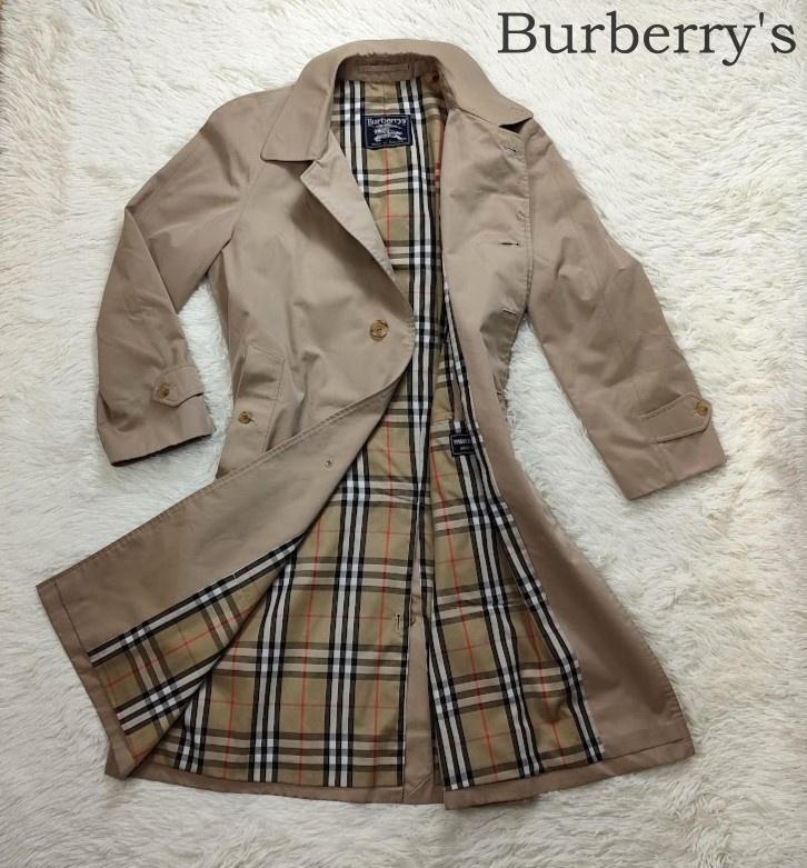 Burberry Men's Nova Check Beige Cotton Stain Collar Coat L Repairs