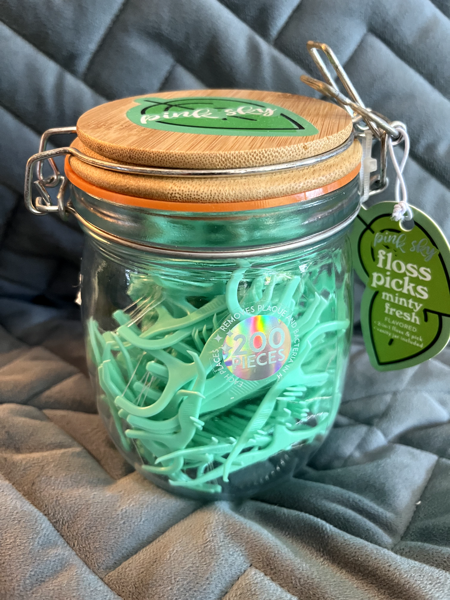 PINK SKY BRAND MINTY FRESH FLAVORED DENTAL FLOSS PICKS 200 PIECES