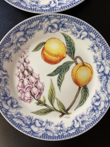 I Godinger & Co Salad Plates | Set of 4 Assorted Fruit Floral Motifs Amalfi Boho - Picture 4 of 15