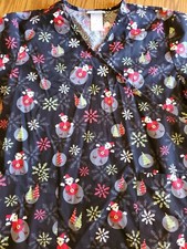 Sb Christmas Mickey Scrub Top Medium  EUC  Black