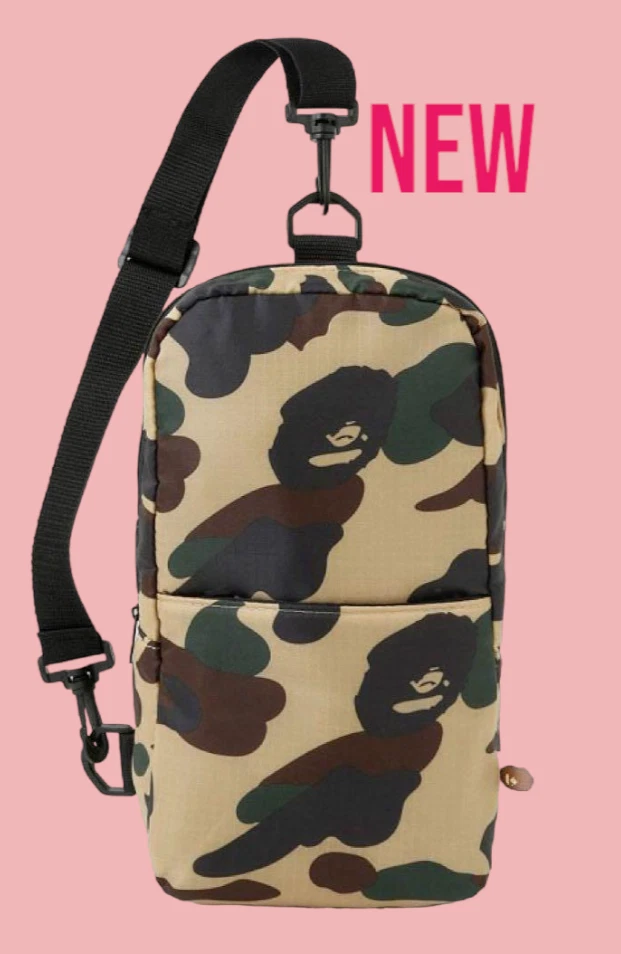 A Bathing Ape BAPE Sling Bag Body Bag Camo Yellow 2015 Summer