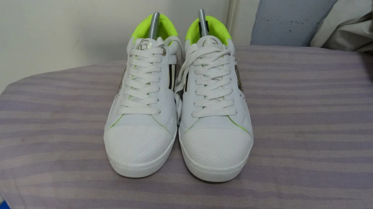 Dune white leopard print trainers shop