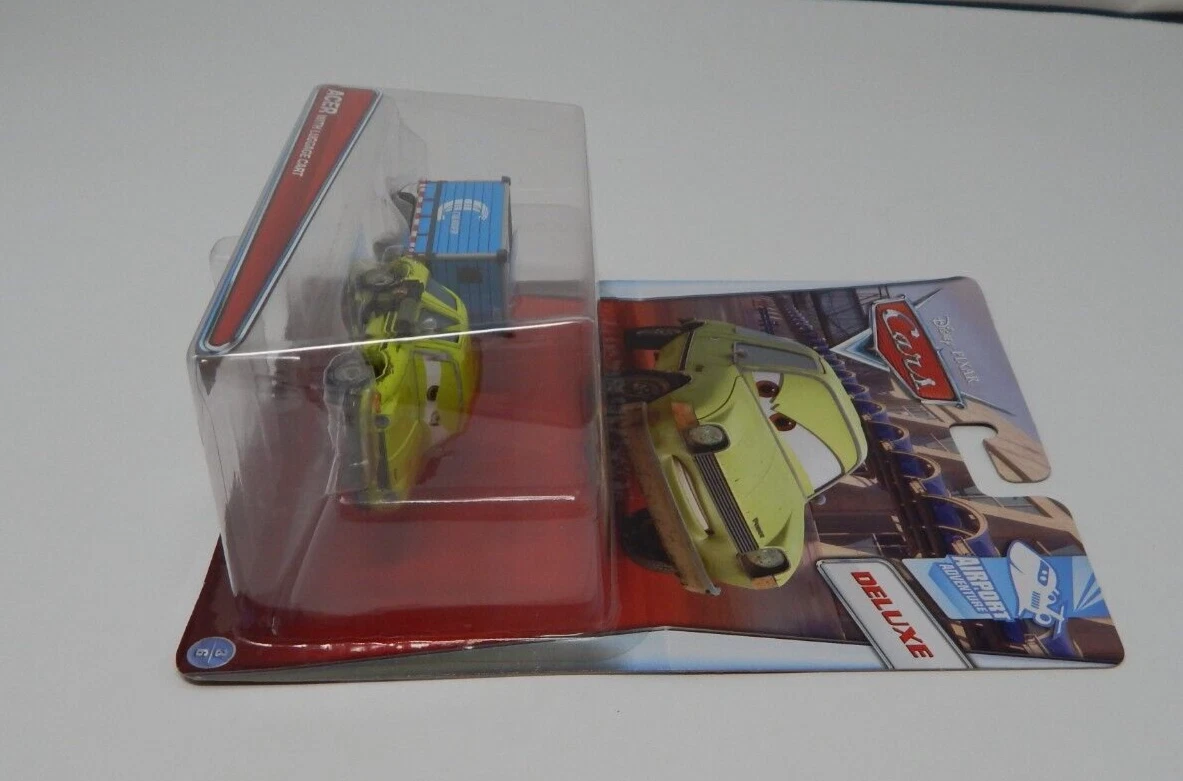 Disney Pixar Cars Airport Adventure ACER with Luggage Cart Deluxe 3/6 Rare HTF