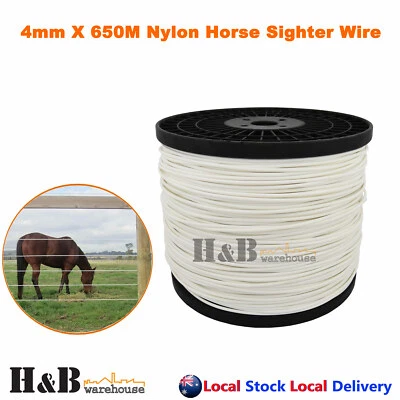 4mm x 650M Horse Sighter Wire Nylon Equine Fence Polywire Borderline Non Steel