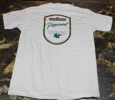NOS  Hiram Walker  '' PEPPERMINT SCHNAPPS'' Short Sleeve T-Shirt White Cotton (XL)