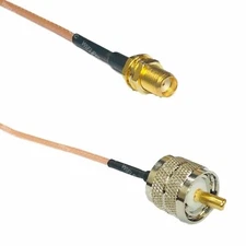 USA-CA RG188  SMA FEMALE to PL259 UHF Male Coaxial RF Pigtail Cable
