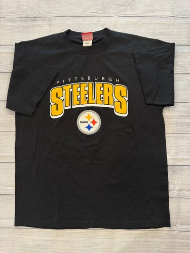 Pittsburgh Steelers Shirt Mens Large NFL Football Black 100% Cotton Sports Tee