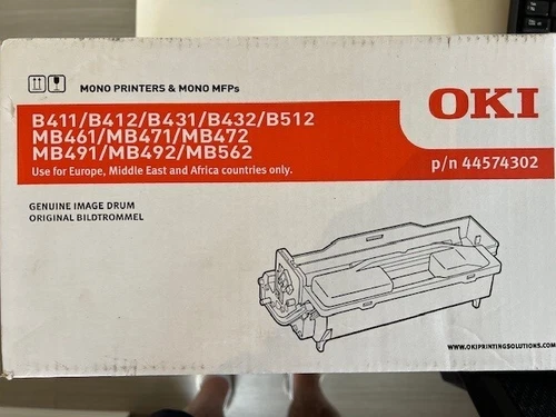 Oki Genuine Black Image Drum Unit B411, B412, B431, B432, B512  Part No 44574302