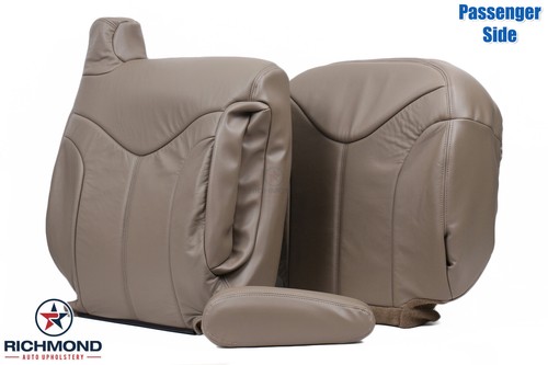 GMC Sierra SLT HD Z71 1999-2002 - fundas de asiento de cuero completas para pasajeros bronceadas - Imagen 9 de 12