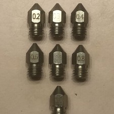 3D Printer Nozzle Set Stainless Steel,1.75mm Mk8, 0.2,0.3,0.4,0.5,0.60,0.8,1.0
