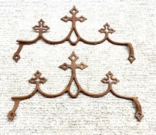 2 Antique Cast Iron Cemetery Fence Ornate Topper Architectural Ornament Finials