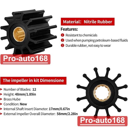 Water Pump Impeller Kit for Volvo Penta Engines 3.0/4.3/5.0/5.7L 320 325 350 365 - Picture 4 of 14