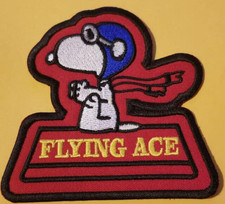 Snoopy Flying Ace Embroidered Biker Patch Worldwide ship approx 3.25x3.5"