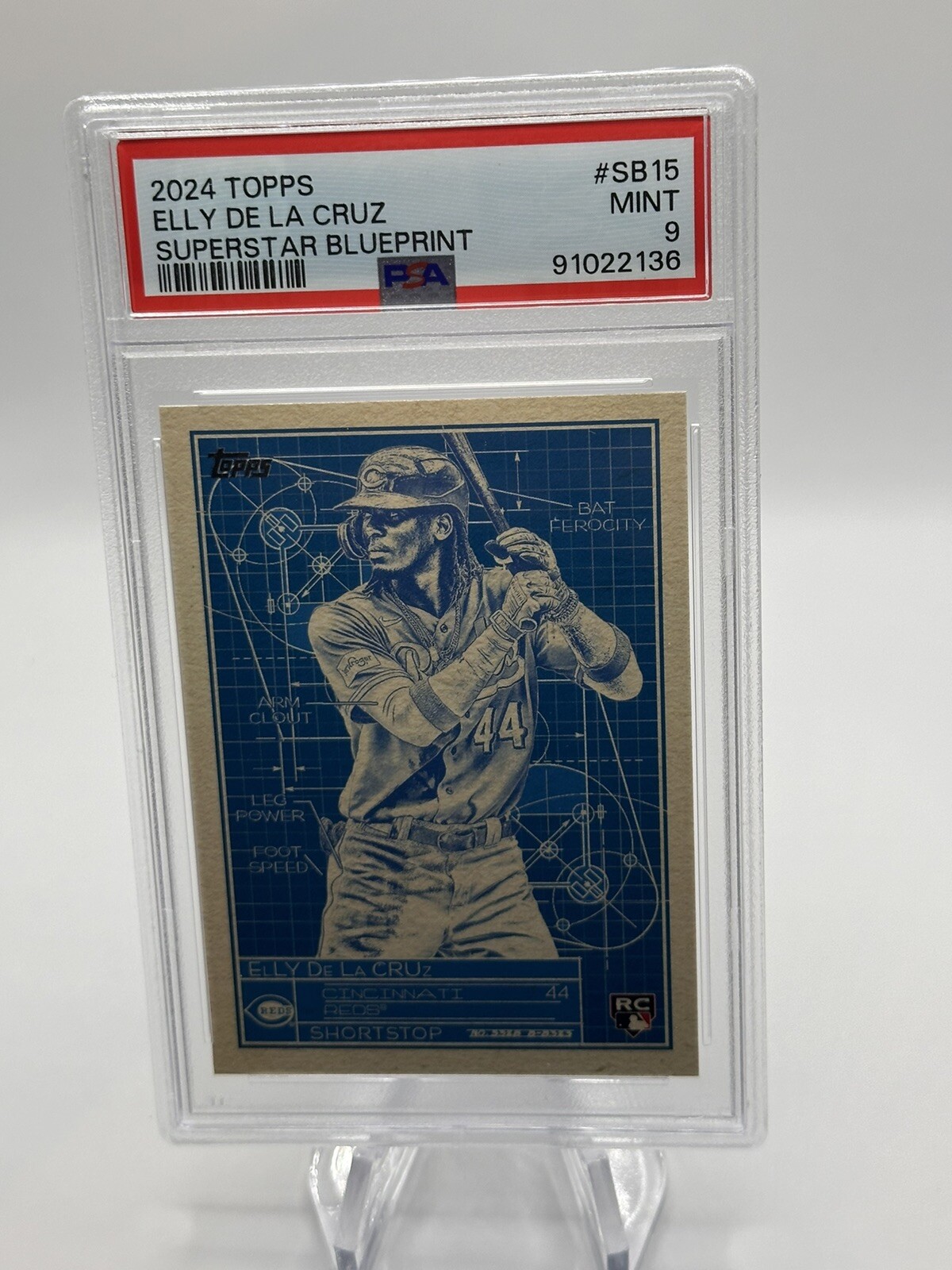 ELLY DE LA CRUZ 2024 TOPPS SUPERSTAR BLUEPRINT PSA 9 Reds Rookie Sb15