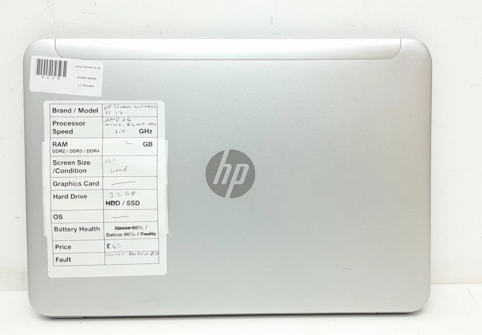 HP Stream Notebook PC 14 - AMD A4 Micro -6400T APU 1.0GHz - 2GB RAM - 14" - 3... - Image 3 of 4