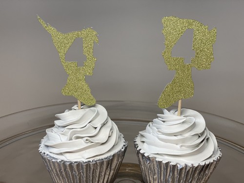 36Pcs Cupcake Topper Party Decor Multicolor Peter Pan Wendy Age Birthday Glitzy - Foto 10 di 12