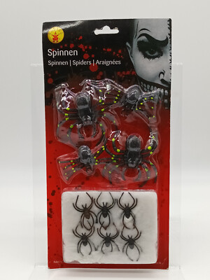 Deko Spinnen - 10er Set - Halloween - Fasching - Rubies