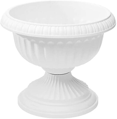 Novelty Indoor Outdoor Lightweight Grecian Urn Planter, White, 12in
