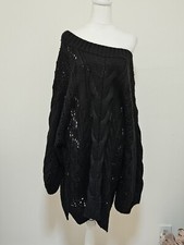 BLACK KNIT SWEATER DRESS SIZE MEDIUM NWT