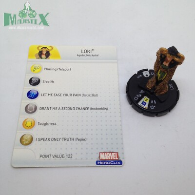 Heroclix Hammer of Thor set Loki #035 Rare figure w/card!