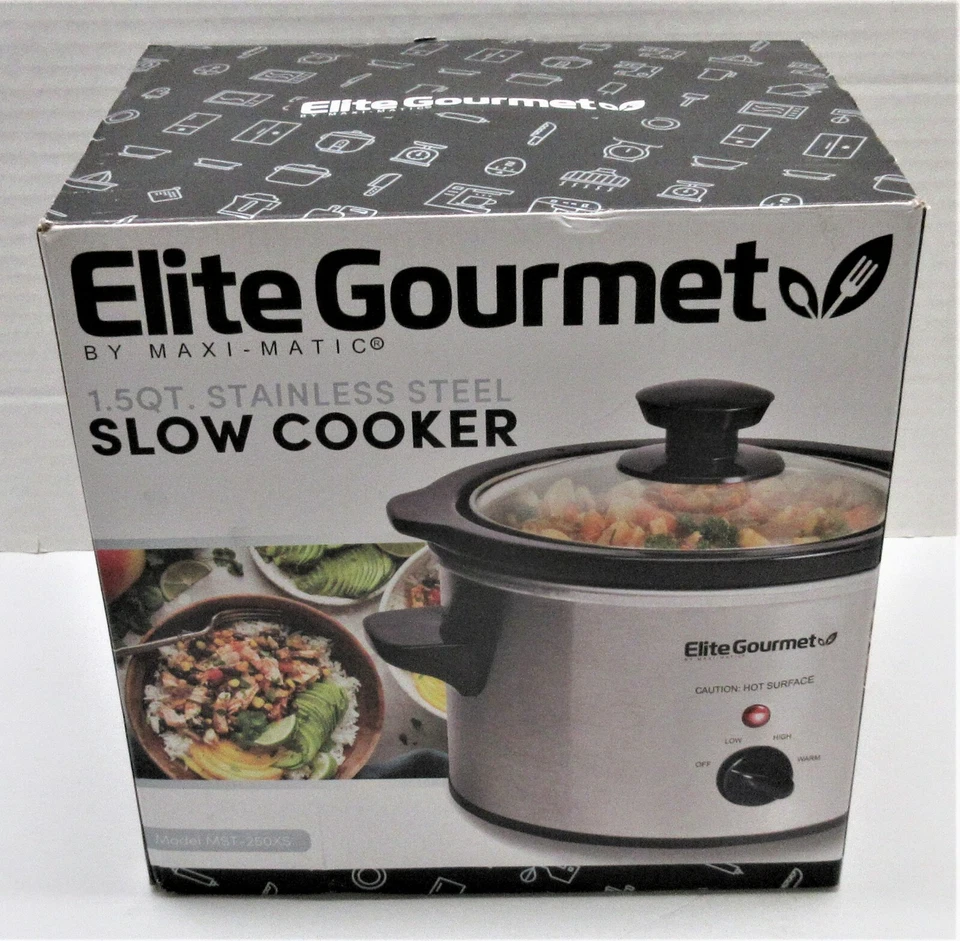 Olla de cocción lenta eléctrica Elite Products MST-250XS de 1,5 cuartos de galón Foto 3 de 4
