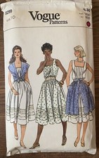 Vintage 80s Vogue Misses Dress Skirt And Shrug Pattern 8299 -  One Size 10 Uncut