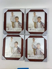 Lot 4 MALDEN DESIGNS 697-80 Dark Walnut Wood Picture Frame Glass 8x10” New NIB