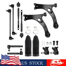 12Pcs Lower Control Arm Ball Joint Tie Rod Suspension Kit For 2003-2008 Corolla